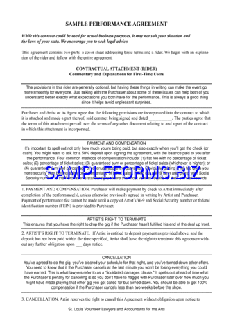 Sample Performance Agreement pdf free